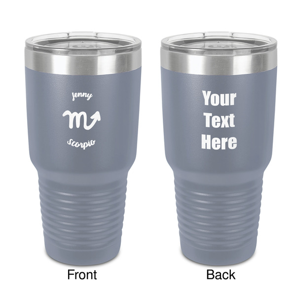 Custom Zodiac Constellations 30 oz Stainless Steel Tumbler - Grey - Double-Sided (Personalized)