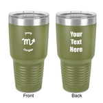Zodiac Constellations 30 oz Stainless Steel Tumbler - Olive - Double-Sided (Personalized)