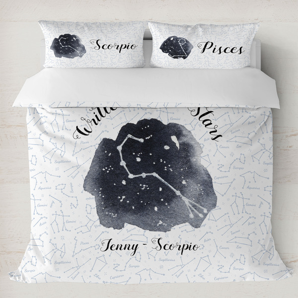 Custom Zodiac Constellations Duvet Cover Set - King (Personalized)