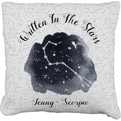 Zodiac Constellations Faux-Linen Throw Pillow (Personalized)