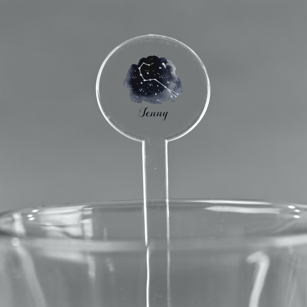 Custom Zodiac Constellations 7" Round Plastic Stir Sticks - Clear (Personalized)