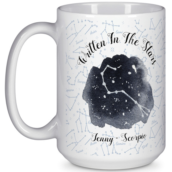 Custom Zodiac Constellations 15 Oz Coffee Mug - White (Personalized)