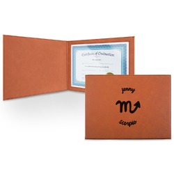 Zodiac Constellations Leatherette Certificate Holder - Front (Personalized)
