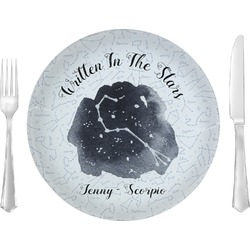 Zodiac Constellations Glass Lunch / Dinner Plate 10" (Personalized)