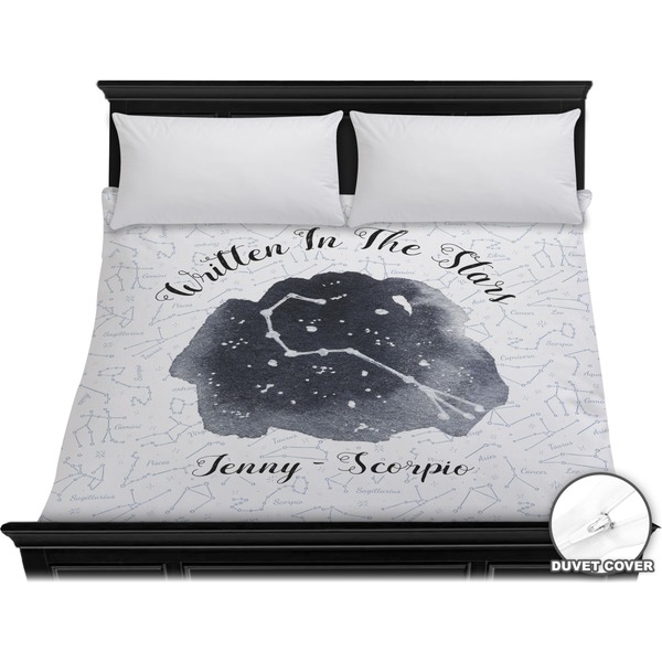 Custom Zodiac Constellations Duvet Cover - King (Personalized)