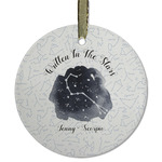 Zodiac Constellations Flat Glass Ornament - Round w/ Name or Text