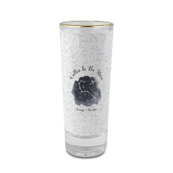 Zodiac Constellations 2 oz Shot Glass -  Glass with Gold Rim - Single (Personalized)