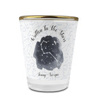 Zodiac Constellations Glass Shot Glass - 1.5 oz - with Gold Rim - Single (Personalized)