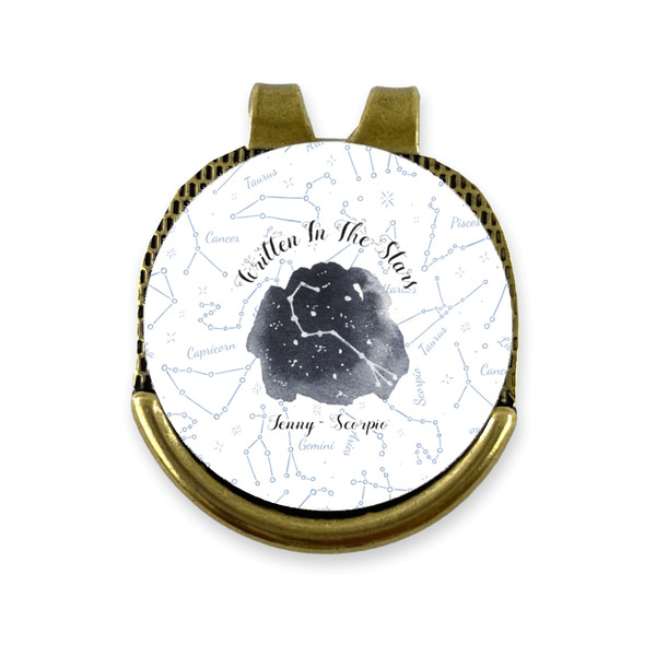 Custom Zodiac Constellations Golf Ball Marker - Hat Clip - Gold