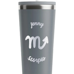 Zodiac Constellations RTIC Everyday Tumbler with Straw - 28oz - Grey - Double-Sided (Personalized)