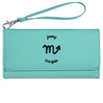 Zodiac Constellations Ladies Leatherette Wallet - Laser Engraved- Teal (Personalized)