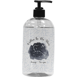Zodiac Constellations Plastic Soap / Lotion Dispenser (16 oz - Large - Black) (Personalized)