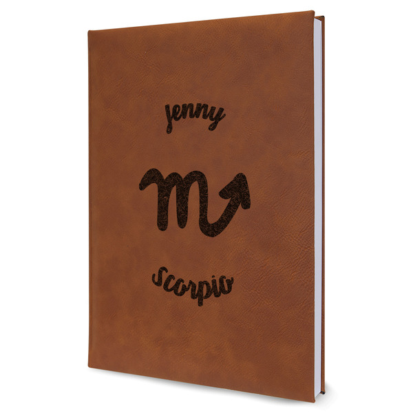 Custom Zodiac Constellations Leather Sketchbook - Large - Double Sided (Personalized)