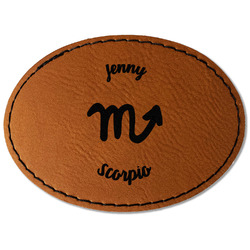 Zodiac Constellations Faux Leather Iron On Patch - Oval (Personalized)