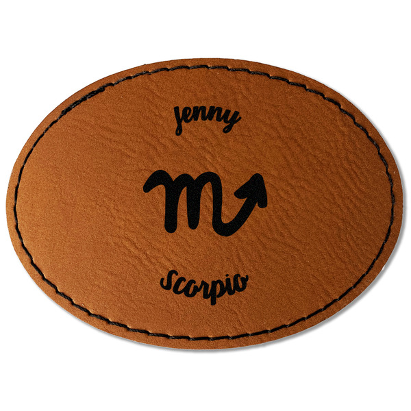 Custom Zodiac Constellations Faux Leather Iron On Patch - Oval (Personalized)