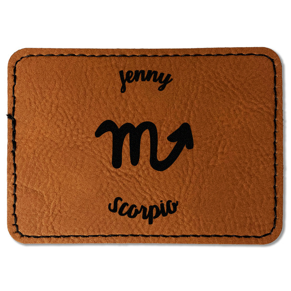 Custom Zodiac Constellations Faux Leather Iron On Patch - Rectangle (Personalized)