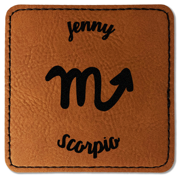 Custom Zodiac Constellations Faux Leather Iron On Patch - Square (Personalized)