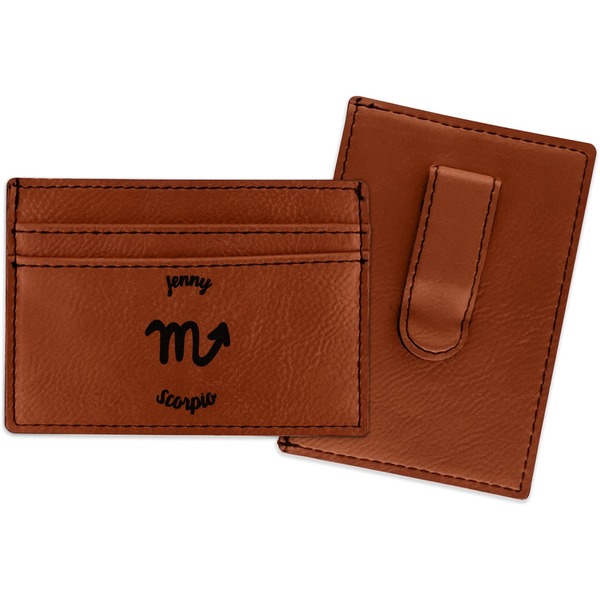 Custom Zodiac Constellations Leatherette Wallet with Money Clip (Personalized)