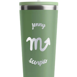 Zodiac Constellations RTIC Everyday Tumbler with Straw - 28oz - Light Green - Single-Sided (Personalized)