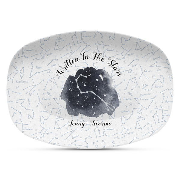 Custom Zodiac Constellations Plastic Platter - Microwave & Oven Safe Composite Polymer (Personalized)