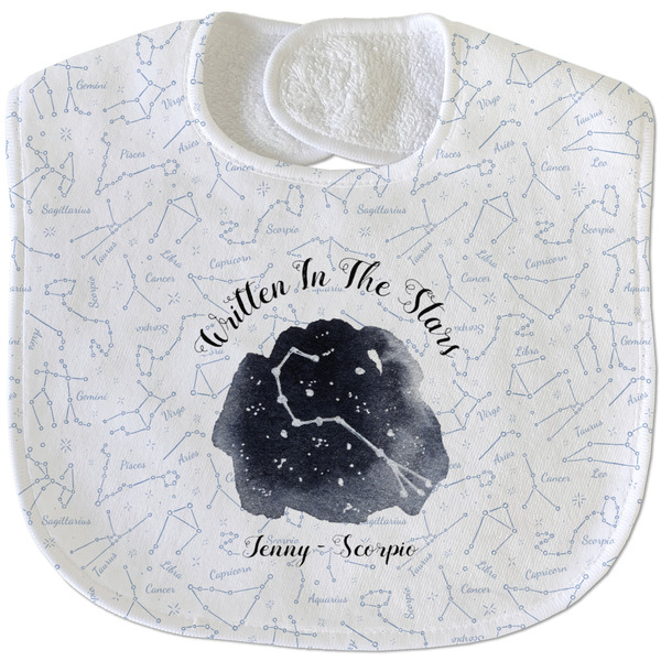 Custom Zodiac Constellations Velour Baby Bib w/ Name or Text