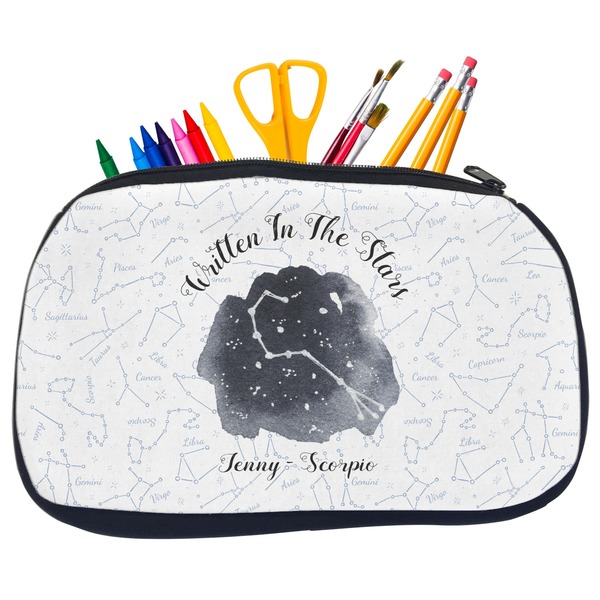 Custom Zodiac Constellations Neoprene Pencil Case - Medium w/ Name or Text