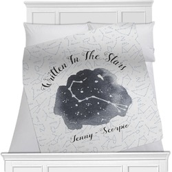Zodiac Constellations Minky Blanket - Toddler / Throw - 60"x50" - Double Sided (Personalized)