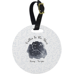 Zodiac Constellations Plastic Luggage Tag - Round (Personalized)