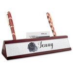 Zodiac Constellations Red Mahogany Nameplate with Business Card Holder (Personalized)