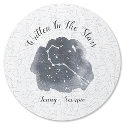 Zodiac Constellations Round Rubber Backed Coaster (Personalized)