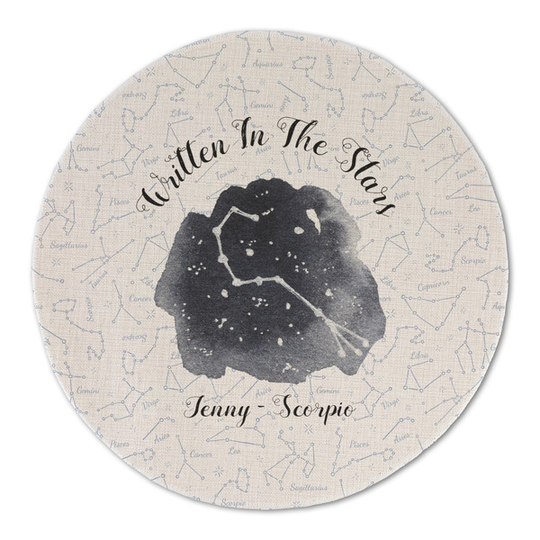 Custom Zodiac Constellations Round Linen Placemat - Single Sided (Personalized)