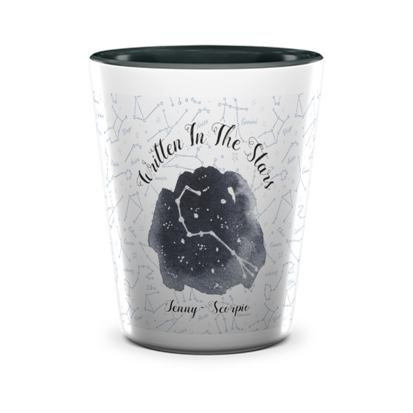 Custom Zodiac Constellations Ceramic Shot Glass - 1.5 oz - Two Tone - Set of 4 (Personalized)