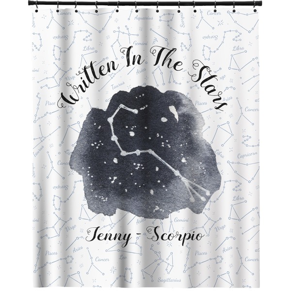 Custom Zodiac Constellations Extra Long Shower Curtain - 70"x84" (Personalized)