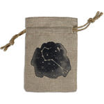 Zodiac Constellations Small Burlap Gift Bag - Front (Personalized)