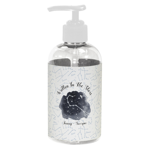 Custom Zodiac Constellations Plastic Soap / Lotion Dispenser (8 oz - Small - White) (Personalized)