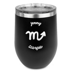 Zodiac Constellations Stemless Stainless Steel Wine Tumbler - Black - Double Sided (Personalized)