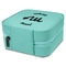 Zodiac Constellations Travel Jewelry Boxes - Leather - Teal - View from Rear