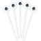 Zodiac Constellations White Plastic 5.5" Stir Stick - Fan View