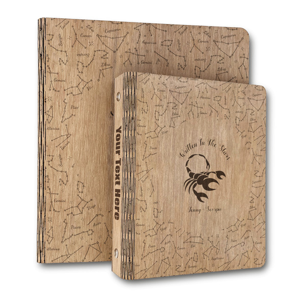 Custom Zodiac Constellations Wood 3-Ring Binder (Personalized)