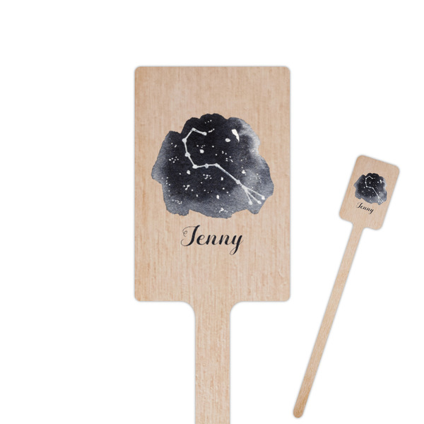 Custom Zodiac Constellations 6.25" Rectangle Wooden Stir Sticks - Double Sided (Personalized)