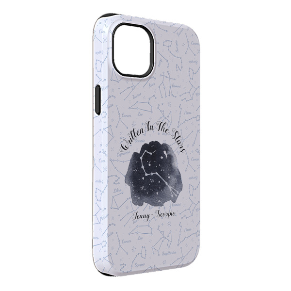 Custom Zodiac Constellations iPhone Case - Rubber Lined - iPhone 14 Plus (Personalized)