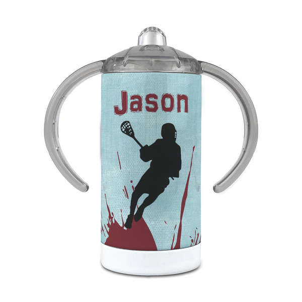 Custom Lacrosse 12 oz Stainless Steel Sippy Cup (Personalized)