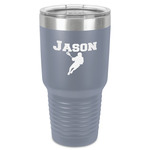 Lacrosse 30 oz Stainless Steel Tumbler - Grey - Single-Sided (Personalized)