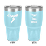 Lacrosse 30 oz Stainless Steel Tumbler - Teal - Double-Sided (Personalized)