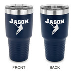 Lacrosse 30 oz Stainless Steel Tumbler - Navy - Double Sided (Personalized)