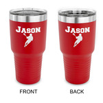 Lacrosse 30 oz Stainless Steel Tumbler - Red - Double Sided (Personalized)