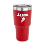 Lacrosse 30 oz Stainless Steel Tumbler - Red - Single Sided (Personalized)