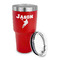 Lacrosse 30 oz Stainless Steel Ringneck Tumblers - Red - LID OFF