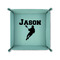 Lacrosse 6" x 6" Teal Leatherette Snap Up Tray - FOLDED UP