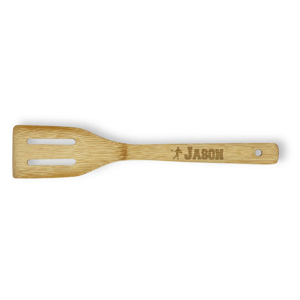 Custom Lacrosse Bamboo Slotted Spatula - Double Sided (Personalized)